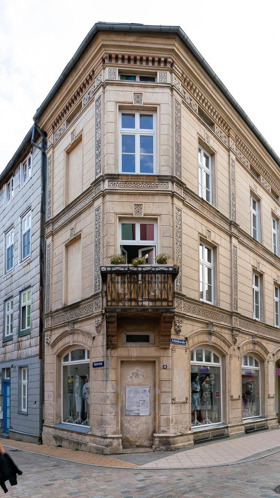 Old authentic German building in the old city of Schwerin