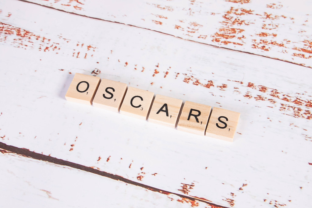Oscars text on wooden blocks