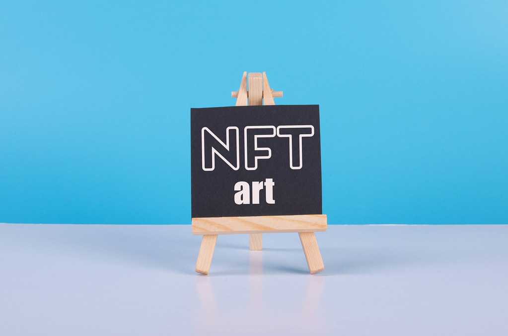 Painting art board with NFT Art text