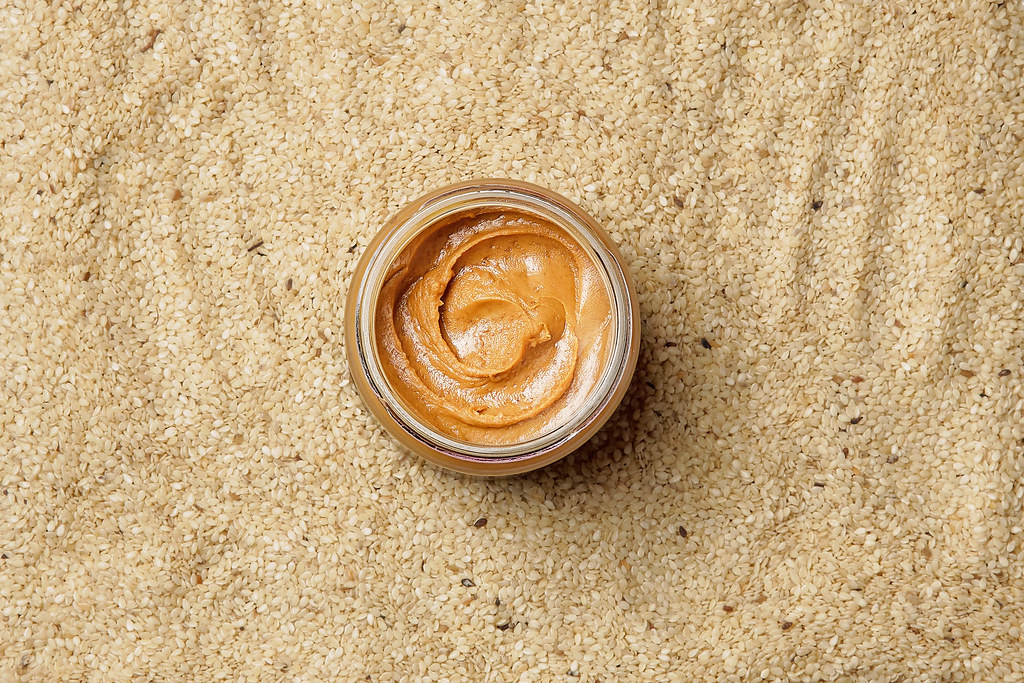 Peanut butter jar from above