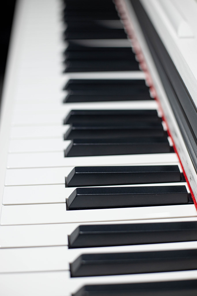 Piano Keyboard black and white background