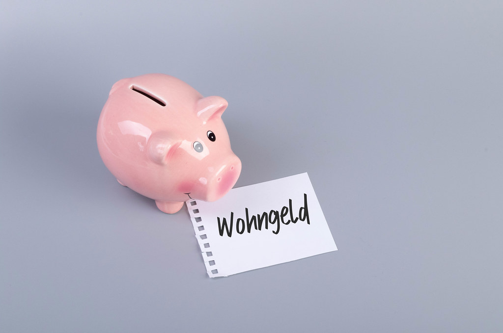 Piggybank with Wohngeld text