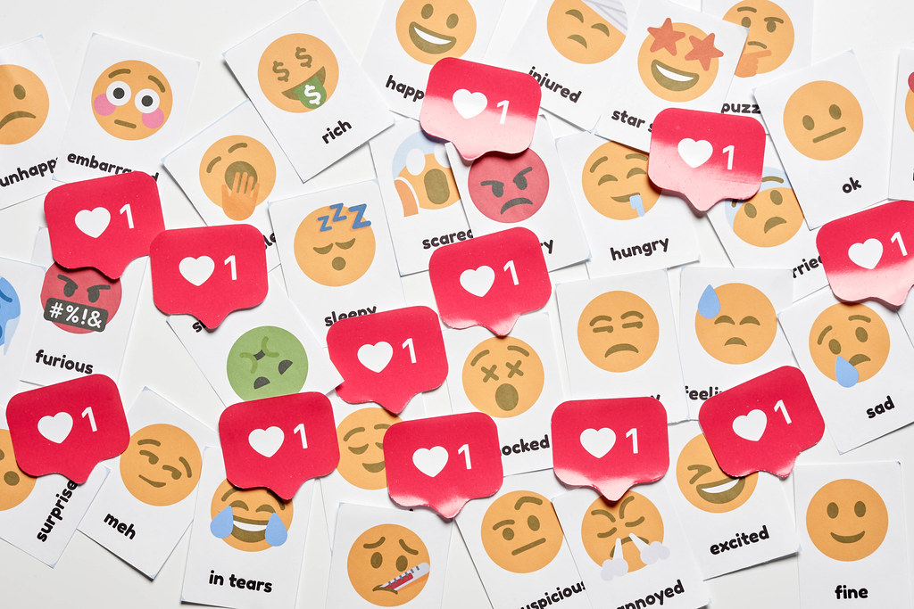 Pile of various social media emotions