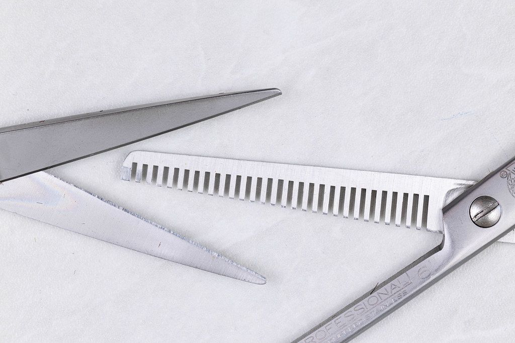 Professional Metal Haircut Scissors above white background