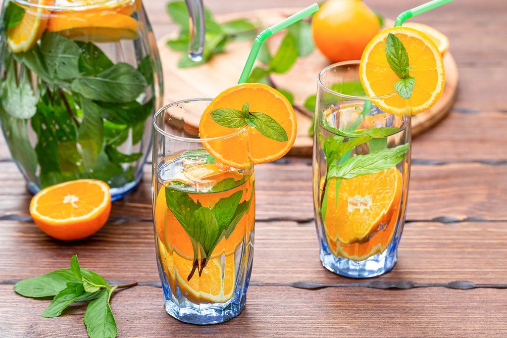 Refreshing summer lemonade with mint and citrus