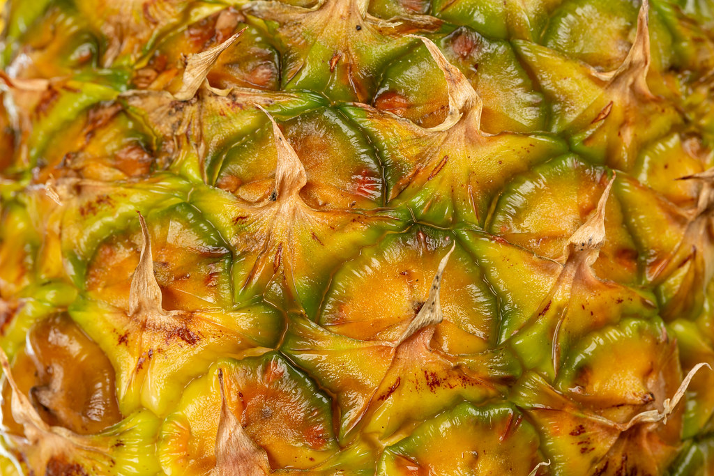 Ripe fresh pineapple surface texture