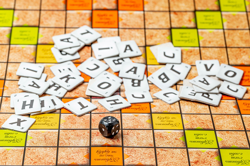 Scrabble game background, table game