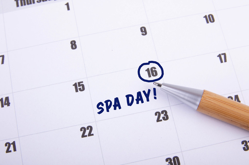 Spa Day date marked on the calendar