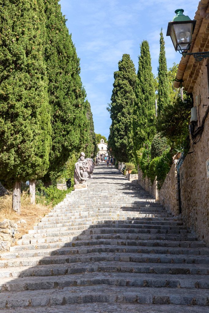 Symbol of Pollença, Majorca: the 365 steps (one per day of the calendar year) leading to El Calvari