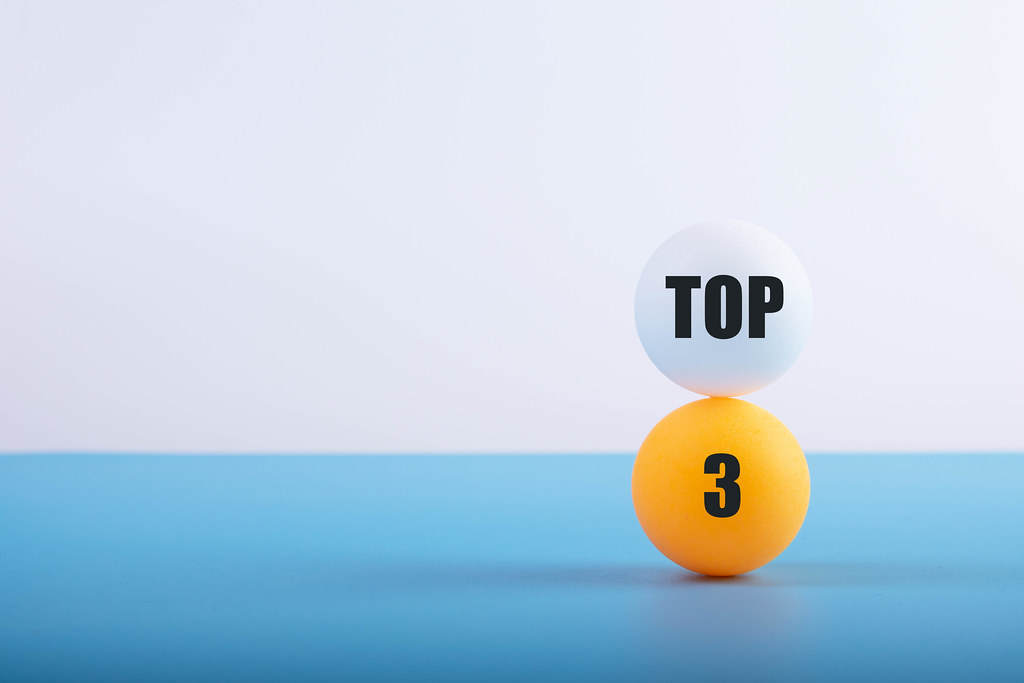 Table tennis balls with Top 3 text