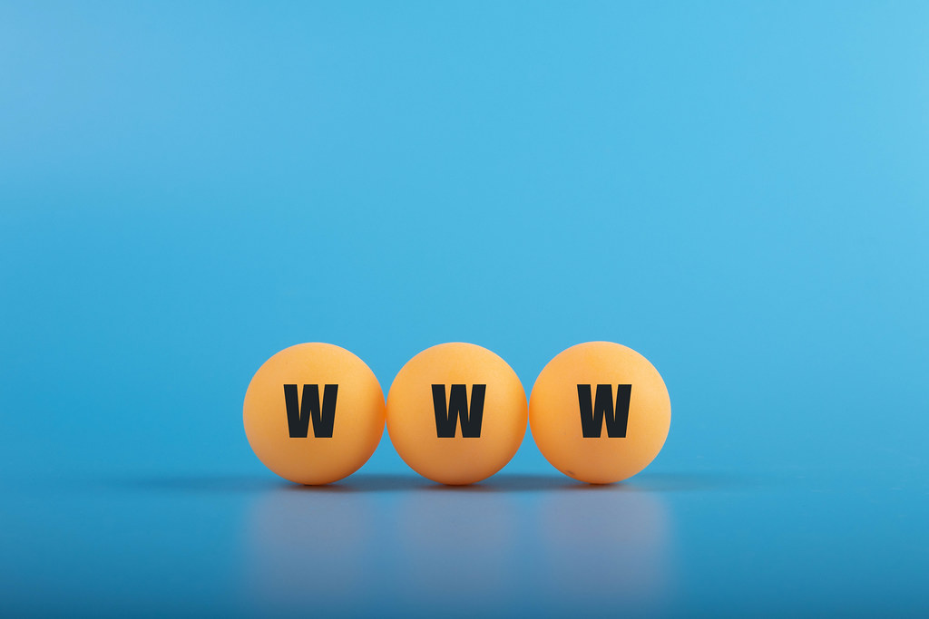 Table tennis balls with WWW text