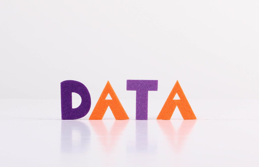 The word Data on white background
