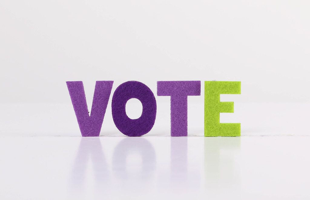 The word Vote on white background