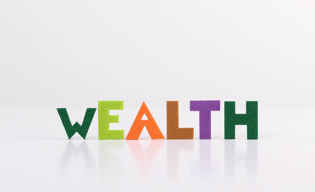 The word Wealth on white background