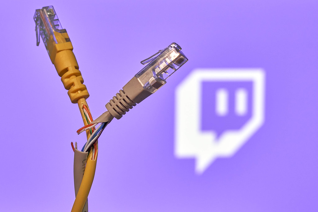 Torn connection cables over Twitch logo