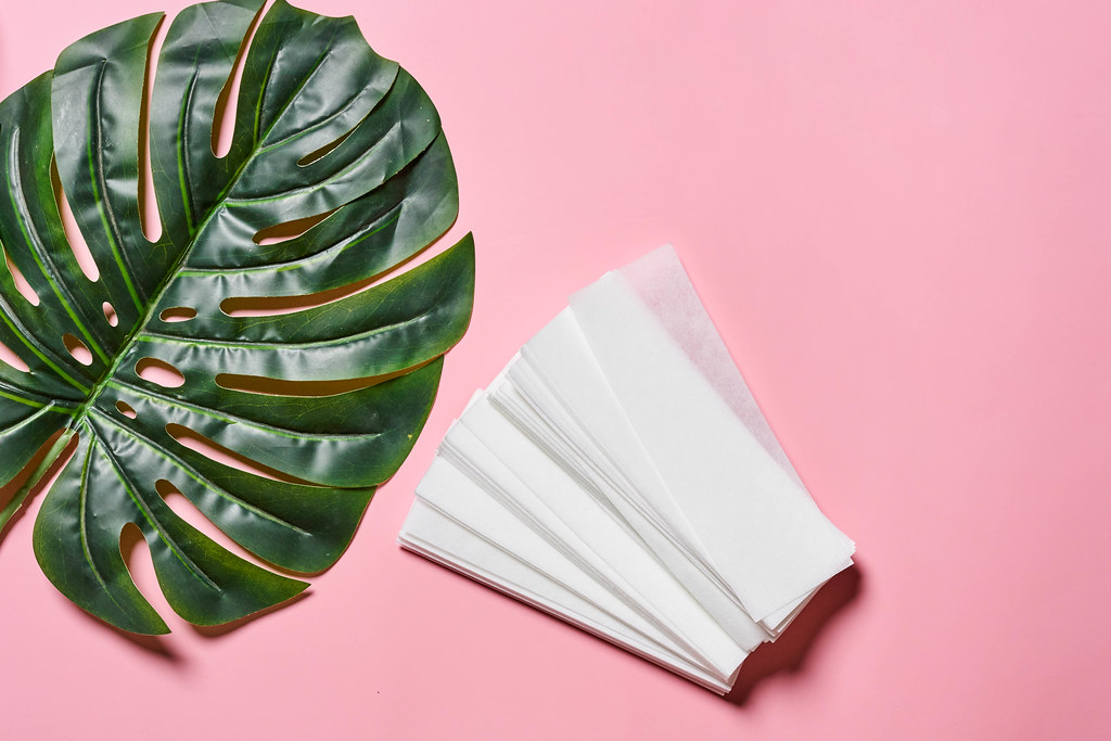Tropical palm leaf and wax strips