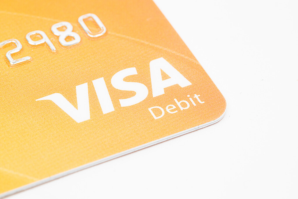 Visa credit card finance concept with copy space