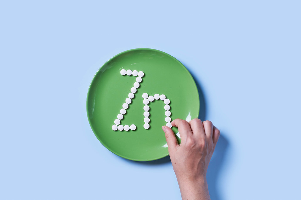 Vitamin Zink symbol made with medicine pills