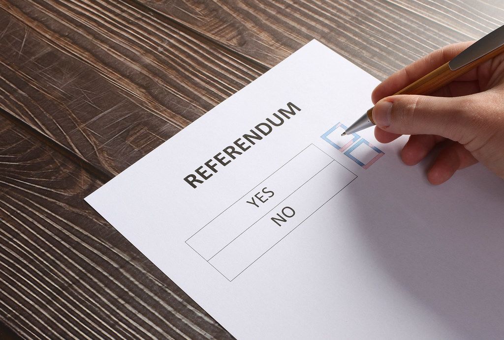 Voting with Yes or No choice on referendum