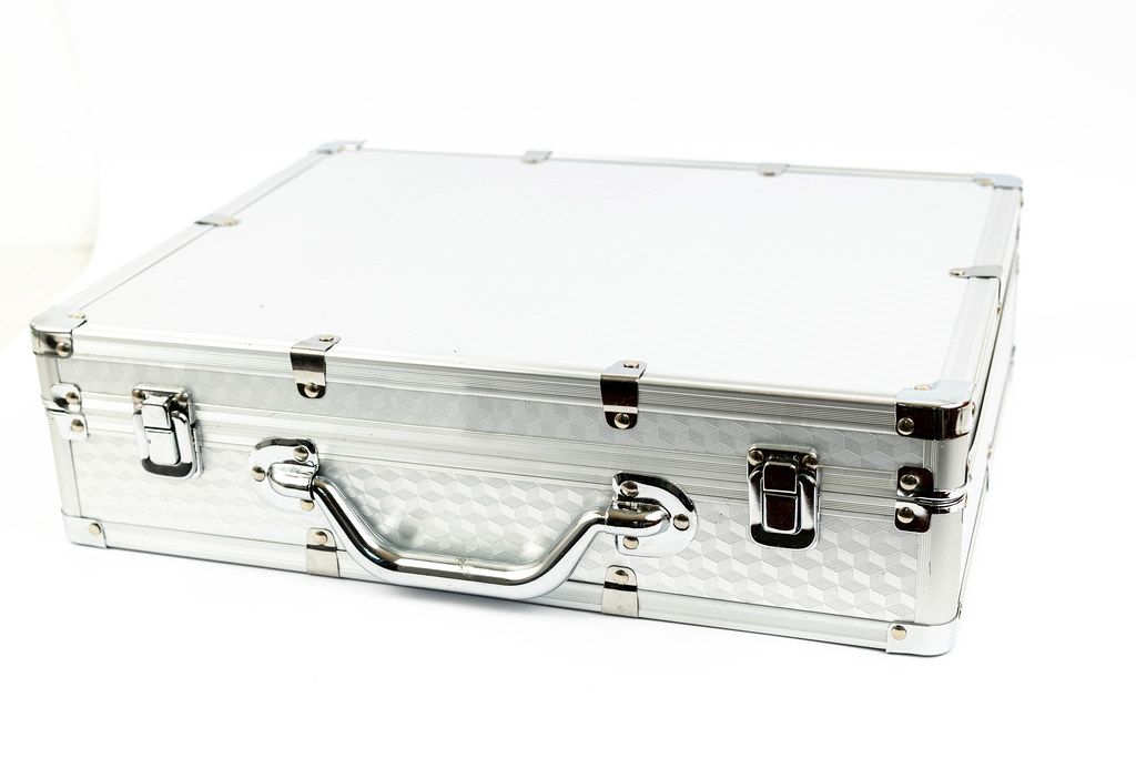 White Aluminum Case isolated above white background