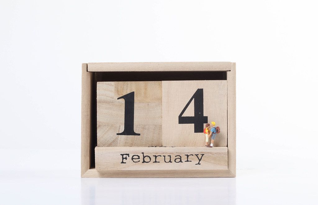 Young miniature couple with February 14th date