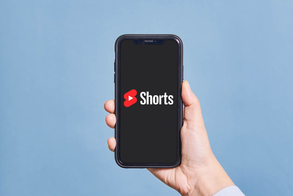 Youtube Shorts app logo seen on the smartphone