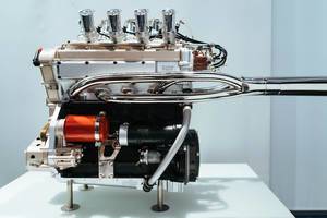 1966 – BMW M10 Formel 2 Motor auf Display im Münchner BMW Museum