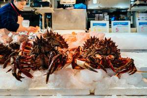 2 Homarus selling at fish food market in Athens, Greece