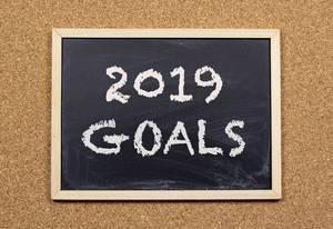 2019 goals on chalkboard