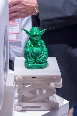 3D gedruckte Figure von Yoda aus Star Wars