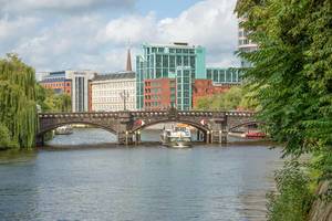 A bridge over the Spree river in the central part of Berlin, Germany