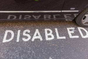 A disabled parking space in London