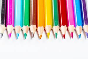 A set of colored pencils colorful background