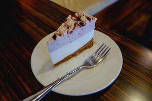 A slice of raspberry cheesecake (Flip 2019)