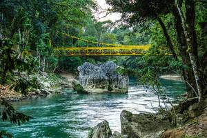 A Yellow Bridge Overpassing the Cahabon River  Flip 2019