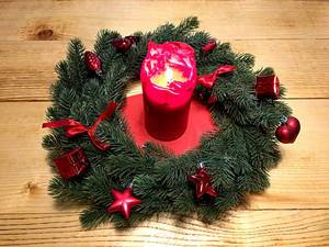 Adventskranz mit Kerze / Advent wreath