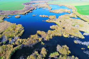 Aerial view of small delta, drone capture
