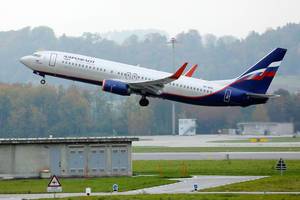 Aeroflot, Russian airlines Boeing B737 takes off from Zurich Airport