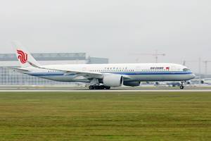 Air China airplane A350 taking off from Munich Airport