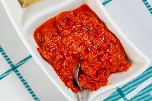 Ajvar Sauce served with spoon (Flip 2019)