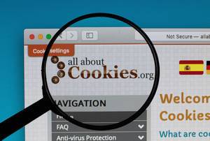 All about Cookies website under magnifying glass