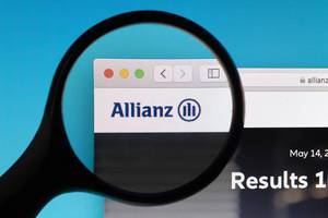 Allianz logo under magnifying glass