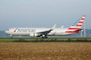 American Airlines at AMsterdam Schiphol Airport