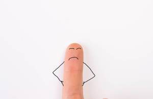 Angry painted happy finger