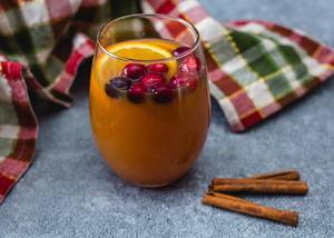 Apple Cider with Orange and Cranberries