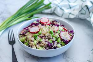 Asian Quinoa with Radish and Edamame in a Bowl  (Flip 2019)