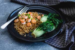 Asian Shrimps with rice and Bok choy  (Flip 2019)