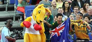 Australische Fans und Maskottchen bei den London Olympics 2012