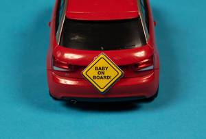 Baby on Board WArnschild an Audi A1 in rot
