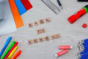 Back to School background with Pencil, erase and School equipment